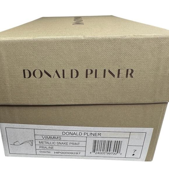 Donald Pliner Women's Vimms Metallic Snake Heels Praline Size 7 - Picture 4 of 8